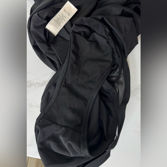 Swimsuits For All Black‎ Halter One Piece Ruched Mesh Side Cutouts Sz 14 - Picture 7 of 10